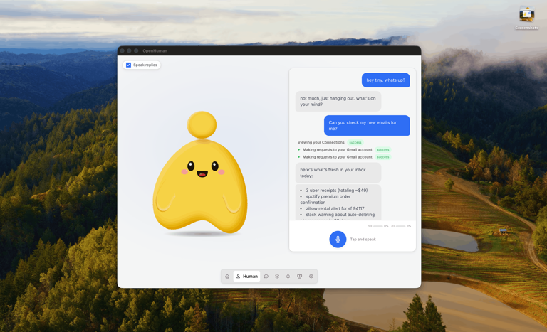 OpenHuman public platform context screenshot